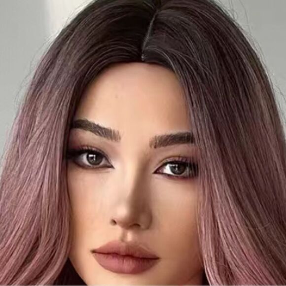 🔥🔥 Blonde unicorn pink curly long 26 inch wig ,darker roots as seen in pics. - Picture 6 of 9